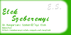 elek szeberenyi business card